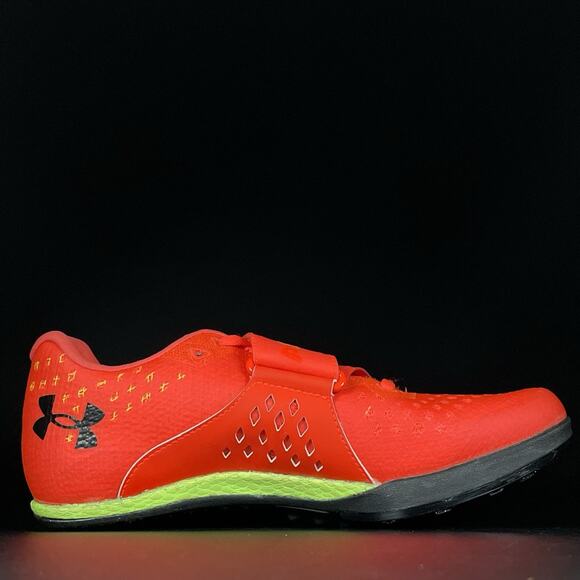 Under Armour HOVR Skyline Men’s 9 Orange Fire Long Jump Track Field Shoe Sneaker - Picture 6 of 8